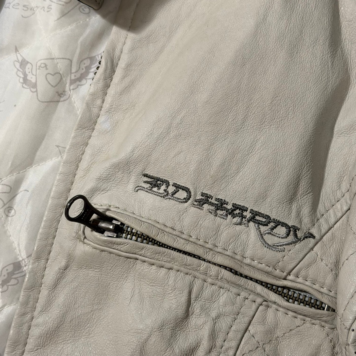 Y2k Ed Hardy Wmns Leather Jacket