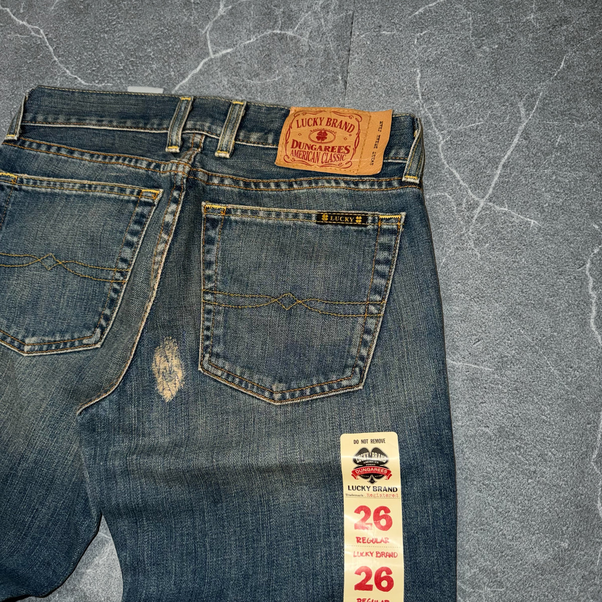 Y2k Lucky Brand “Lucky You” Faded Flared low rise jeans