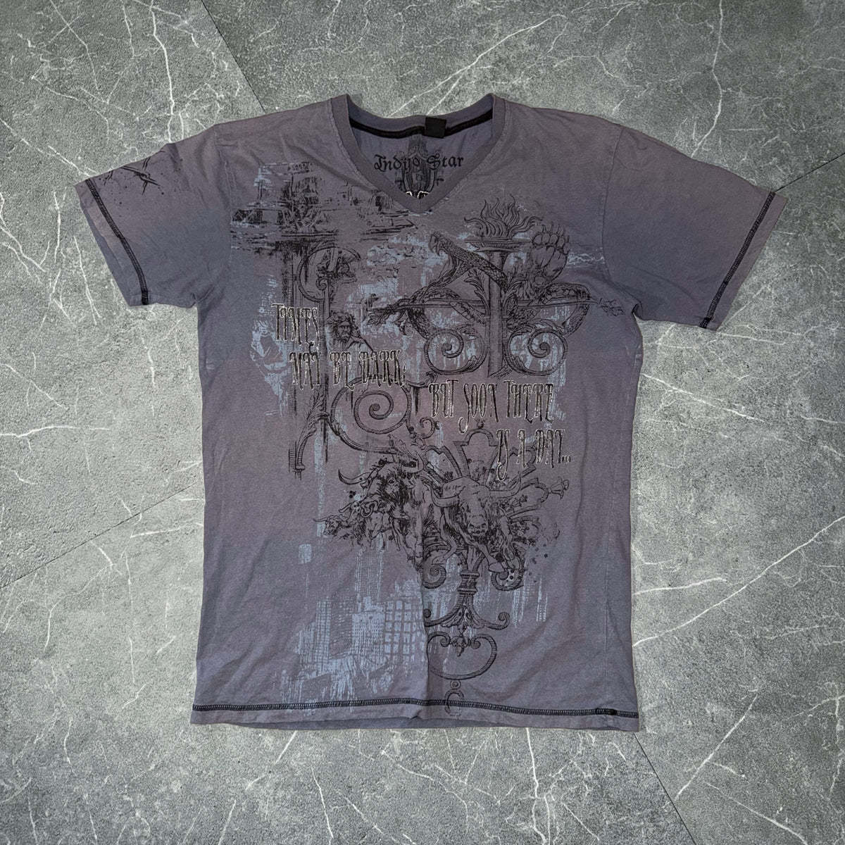 Vintage Indigo Star Faded Tee