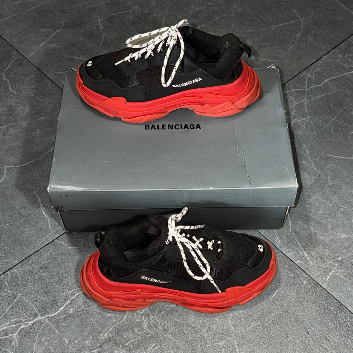 Balenciaga Tripple S Black and Red Sneakers [43]