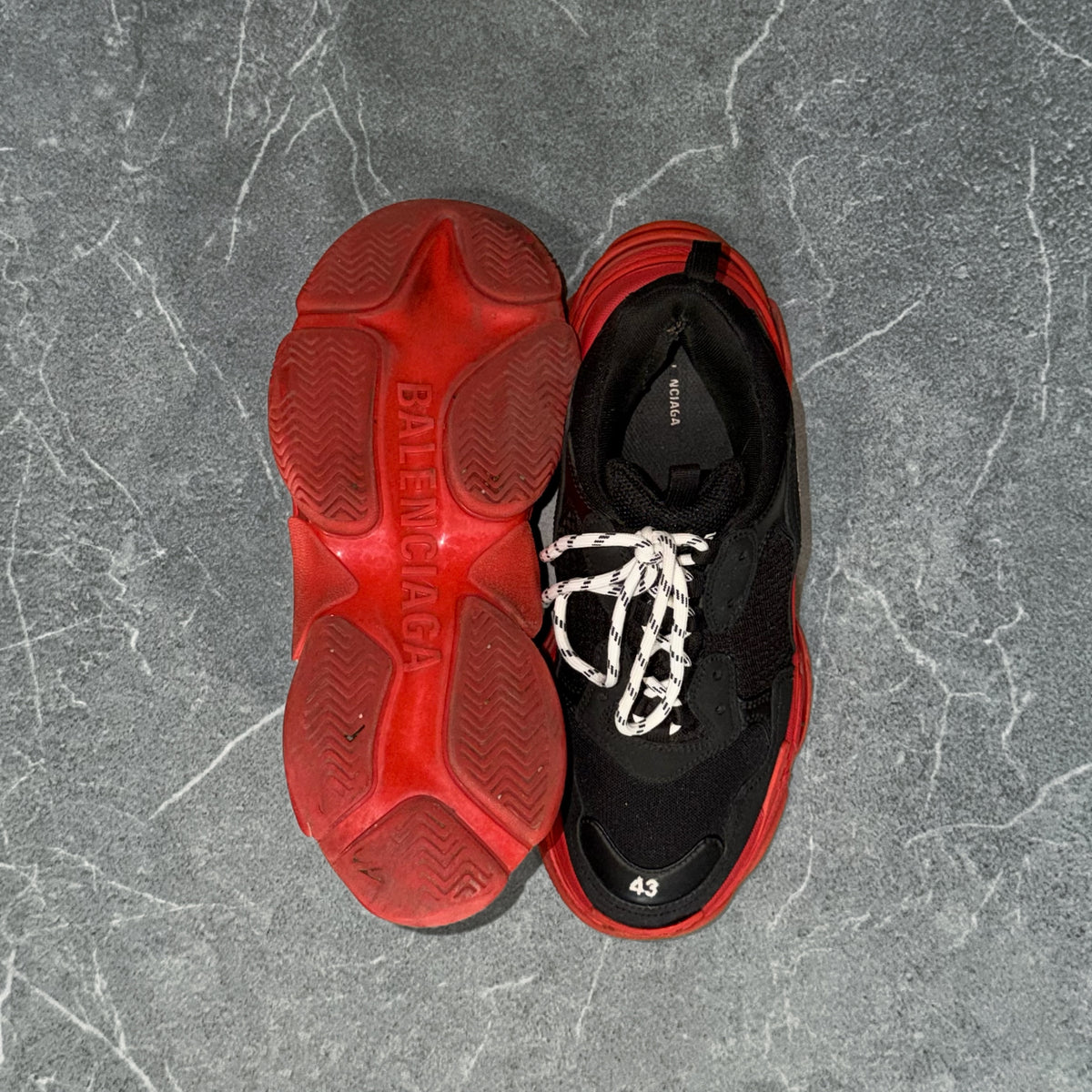 Balenciaga Tripple S Black and Red Sneakers [43]